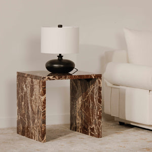 Moe's Home Evie Table Lamp - Vintage-inspired Mango Wood Design With Textured Cotton Shade For Elegant Lighting Black Mango Wood Base,Textured Cotton Shade Dd-1051-02