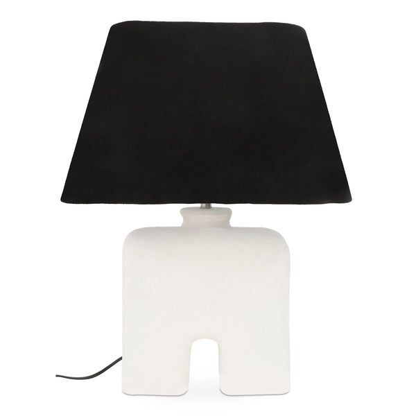 Moe's Home Yara Table Lamp - Eco-friendly Ecomix Base With Mango Wood Neck And Textured Cotton Shade Design White Ecomix Base And A Mango Wood Neck,Textured Cotton Shade Dd-1052-18