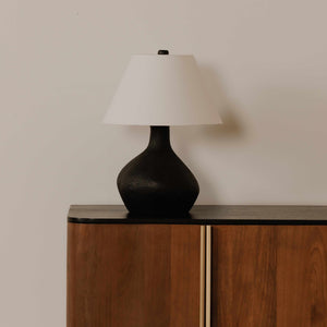 Moe's Home Hanna Table Lamp - Ecomix Base With Textured Cotton Shade, Inspired By Lava Stone Aesthetic Black Ecomix Base And A
Mango Wood Neck,Textured Cotton Shade Dd-1053-02