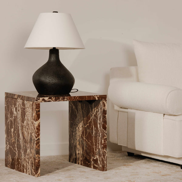 Moe's Home Hanna Table Lamp - Ecomix Base With Textured Cotton Shade, Inspired By Lava Stone Aesthetic Black Ecomix Base And A
Mango Wood Neck,Textured Cotton Shade Dd-1053-02