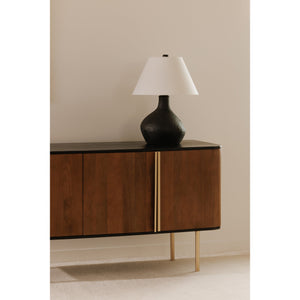 Moe's Home Hanna Table Lamp - Ecomix Base With Textured Cotton Shade, Inspired By Lava Stone Aesthetic Black Ecomix Base And A
Mango Wood Neck,Textured Cotton Shade Dd-1053-02