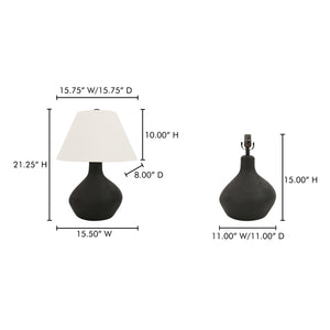 Moe's Home Hanna Table Lamp - Ecomix Base With Textured Cotton Shade, Inspired By Lava Stone Aesthetic Black Ecomix Base And A
Mango Wood Neck,Textured Cotton Shade Dd-1053-02