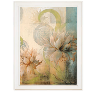 English Elm "meandering Flowers Ii" Botanical Floral Framed Wall Art with White Frame Gallery Ready B06785785