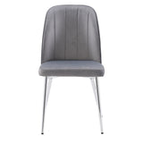 CorLiving Noelle Velvet Channel Tufted Side Chair in Dark Grey - Set of 2 Grey DDW-104-C