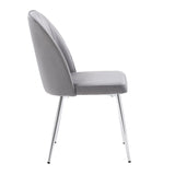 CorLiving Noelle Velvet Channel Tufted Side Chair in Dark Grey - Set of 2 Grey DDW-104-C