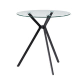 CorLiving Eliana Round Glass Top Bistro Table 27" Black DDW-201-T