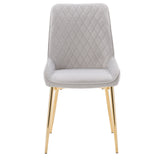 CorLiving Nia Velvet Diamond Tufted Dining Chair in Light Grey - Set of 2 Light Grey DDW-204-C