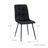 CorLiving Nash Velvet Dining Chair in Black - Set of 2 Black DDW-300-C