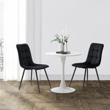 CorLiving Nash Velvet Dining Chair in Black - Set of 2 Black DDW-300-C