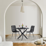 CorLiving Nash Velvet Dining Chair in Dark Grey - Set of 2 Medium Grey DDW-301-C
