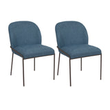 CorLiving Blakeley High Back Dining Chair - Set of 2 Blue DDW-421-C