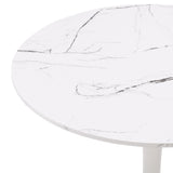 CorLiving Round Marbled Bistro Table 28" White DDW-501-T