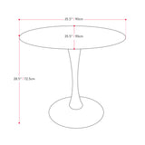CorLiving Round Marbled Bistro Table 35" White Marble DDW-511-T