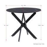 CorLiving Elliot Round Dining Table 35" Black DDW-550-T