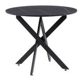 CorLiving Elliot Round Dining Table 35" Black DDW-550-T