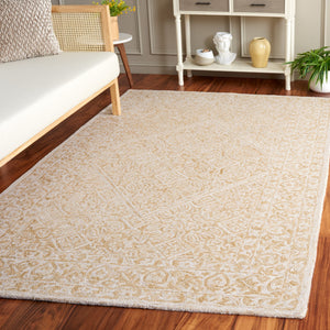 Safavieh Dip Hand-tufted Area Rug With Floral Motifs - Luxurious Wool Blend For Modern Home Elegance Light Beige ,Ivory 80% Wool,20% Cotton Ddy151a-7r