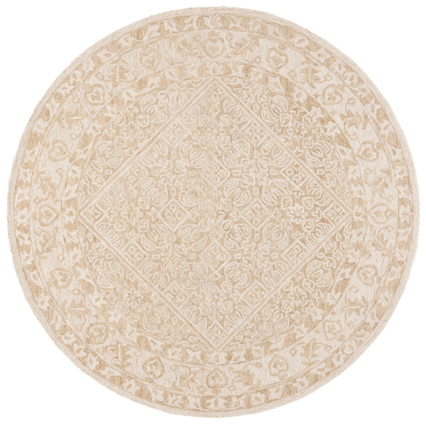 Safavieh Dip Hand-tufted Area Rug With Floral Motifs - Luxurious Wool Blend For Modern Home Elegance Light Beige ,Ivory 80% Wool,20% Cotton Ddy151a-7r