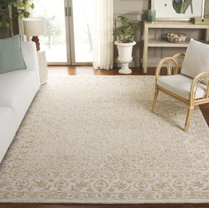 Safavieh Dip Hand-tufted Area Rug With Floral Motifs - Luxurious Wool Blend For Modern Home Elegance Light Beige ,Ivory 80% Wool,20% Cotton Ddy151a-7r