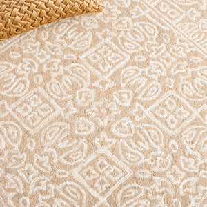 Safavieh Dip Hand-tufted Area Rug With Floral Motifs - Luxurious Wool Blend For Modern Home Elegance Beige ,Ivory 80% Wool,20% Cotton Ddy151b-5
