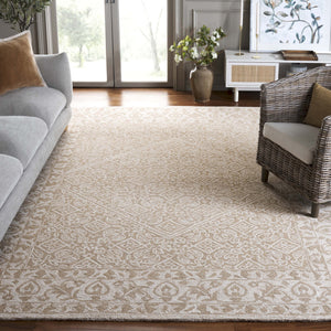 Safavieh Dip Hand-tufted Area Rug With Floral Motifs - Luxurious Wool Blend For Modern Home Elegance Beige ,Ivory 80% Wool,20% Cotton Ddy151b-5