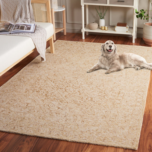 Safavieh Dip Hand-tufted Area Rug With Floral Motifs - Luxurious Wool Blend For Modern Home Elegance Gold ,Ivory 80% Wool,20% Cotton Ddy151d-3