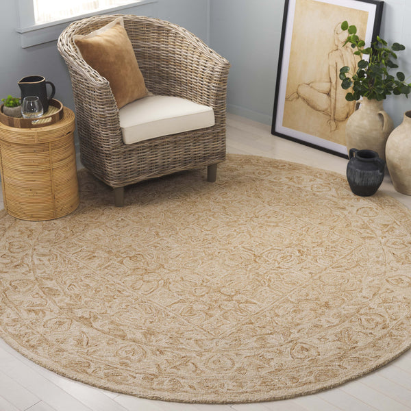 Safavieh Dip Hand-tufted Area Rug With Floral Motifs - Luxurious Wool Blend For Modern Home Elegance Gold ,Ivory 80% Wool,20% Cotton Ddy151d-3