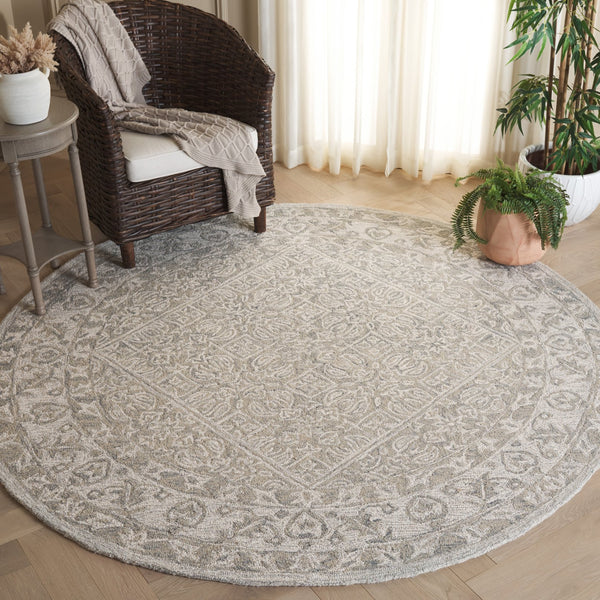 Safavieh Dip Hand-tufted Area Rug With Floral Motifs - Luxurious Wool Blend For Modern Home Elegance Grey ,Ivory 80% Wool,20% Cotton Ddy151f-4