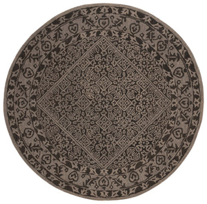 Safavieh Dip Hand-tufted Round Area Rug In Sophisticated Dark Palette - Elevate Your Home Decor Today! Dark Grey 80% Wool,20% Cotton Ddy151h-5r
