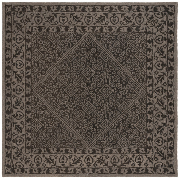 Safavieh Dip Hand-tufted Round Area Rug In Sophisticated Dark Palette - Elevate Your Home Decor Today! Dark Grey 80% Wool,20% Cotton Ddy151h-5r