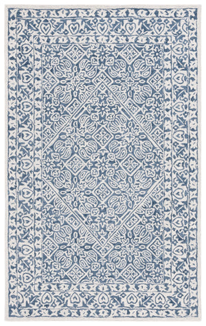 Safavieh Dip Hand-tufted Area Rug With Floral Motifs - Luxurious Wool Blend For Modern Home Elegance Blue ,Ivory 80% Wool,20% Cotton Ddy151m-3