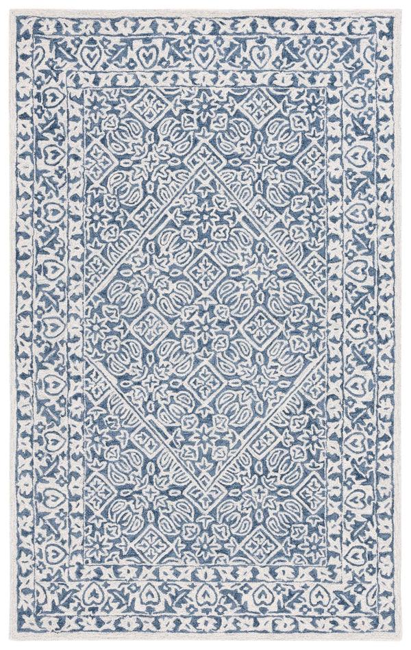 Safavieh Dip Hand-tufted Area Rug With Floral Motifs - Luxurious Wool Blend For Modern Home Elegance Blue ,Ivory 80% Wool,20% Cotton Ddy151m-3