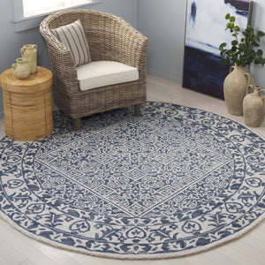 Safavieh Dip Hand-tufted Area Rug With Floral Motifs - Luxurious Wool Blend For Modern Home Elegance Blue ,Ivory 80% Wool,20% Cotton Ddy151m-3
