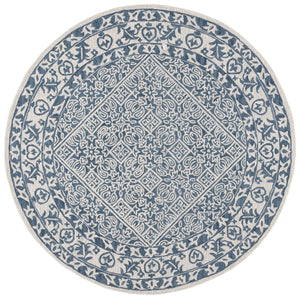 Safavieh Dip Hand-tufted Area Rug With Floral Motifs - Luxurious Wool Blend For Modern Home Elegance Blue ,Ivory 80% Wool,20% Cotton Ddy151m-3