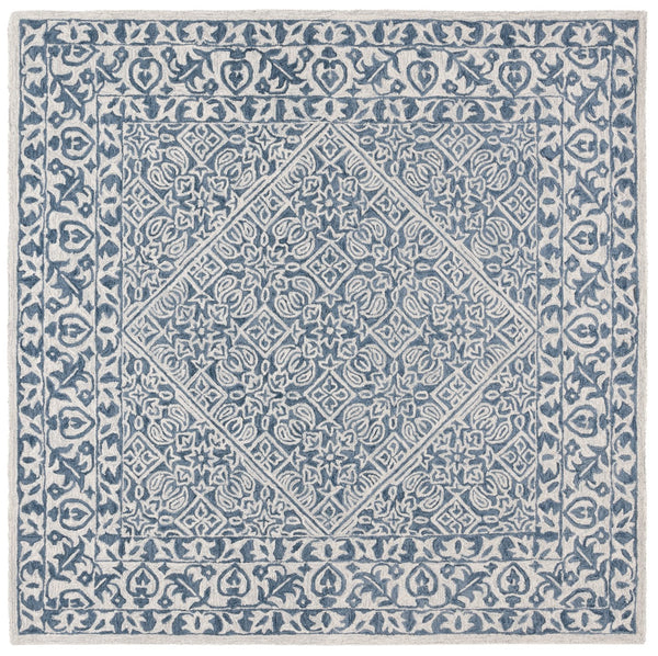 Safavieh Dip Hand-tufted Area Rug With Floral Motifs - Luxurious Wool Blend For Modern Home Elegance Blue ,Ivory 80% Wool,20% Cotton Ddy151m-3