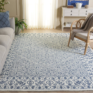 Safavieh Dip Hand-tufted Area Rug With Floral Motifs - Luxurious Wool Blend For Modern Home Elegance Blue ,Ivory 80% Wool,20% Cotton Ddy151m-3