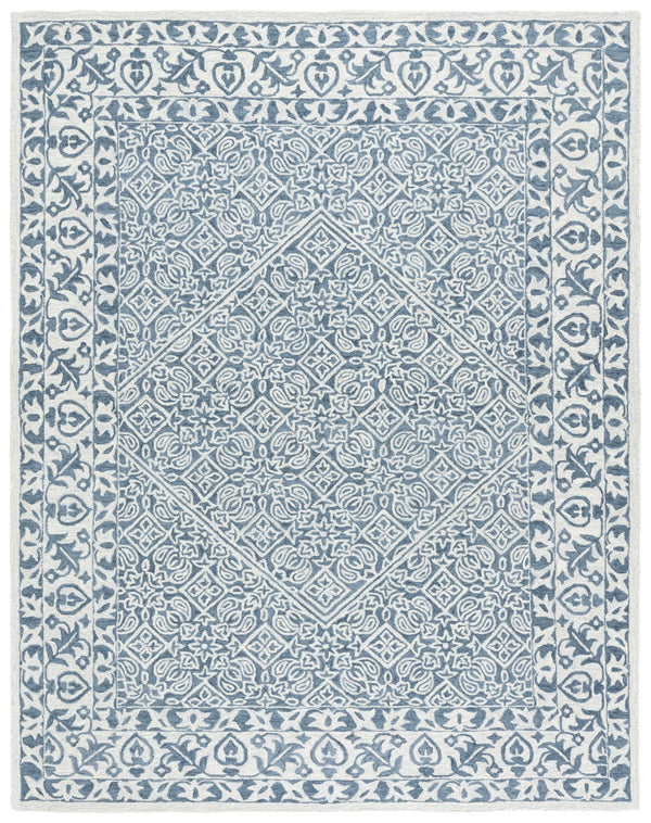 Safavieh Dip Hand-tufted Area Rug With Floral Motifs - Luxurious Wool Blend For Modern Home Elegance Blue ,Ivory 80% Wool,20% Cotton Ddy151m-3
