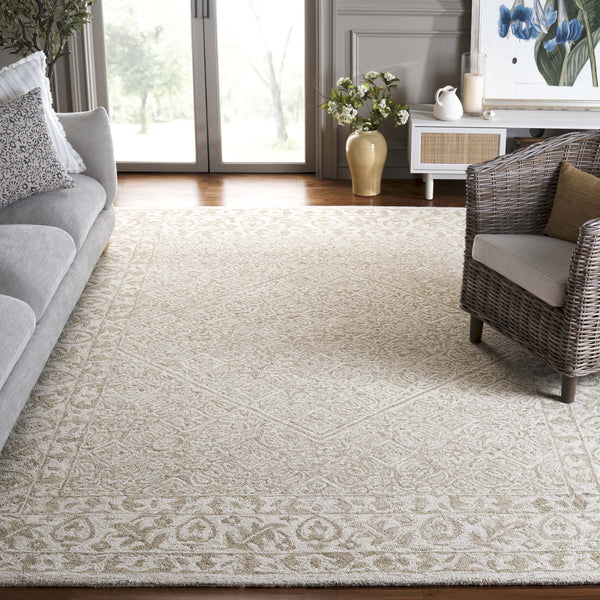 Safavieh Dip Hand-tufted Area Rug With Floral Motifs - Luxurious Wool Blend For Modern Home Elegance Sage ,Ivory 80% Wool,20% Cotton Ddy151w-4