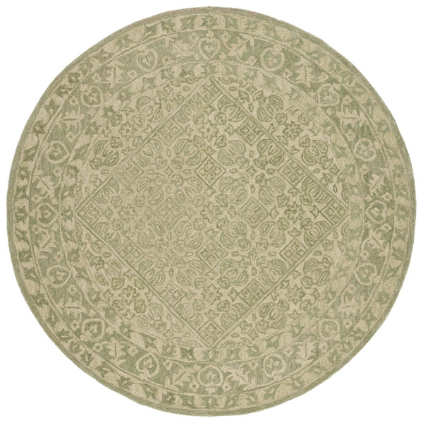 Safavieh Dip Hand-tufted Round Area Rug In Sophisticated Dark Palette - Elevate Your Home Decor Today! Green 80% Wool,20% Cotton Ddy151y-29