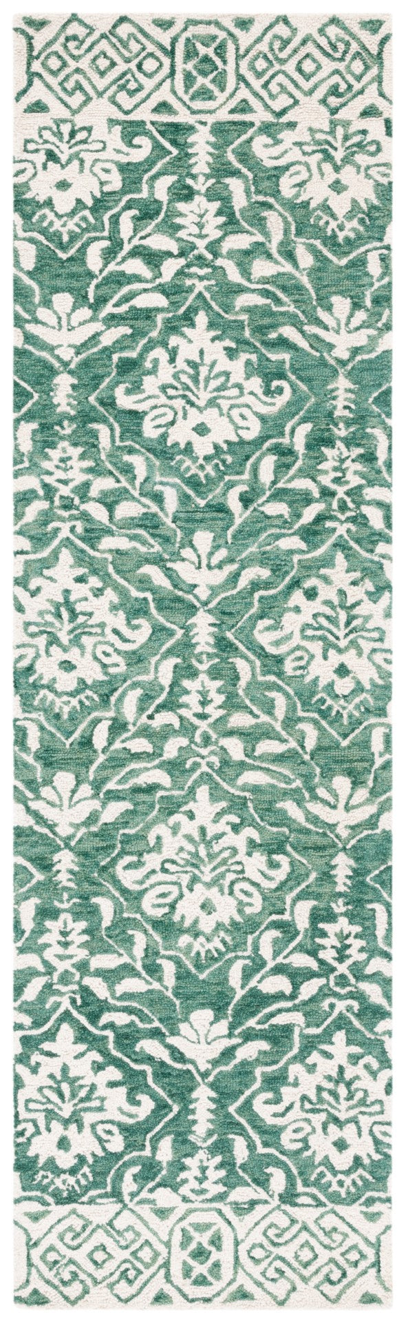 Safavieh Dip Dye 901 Hand Tufted Contemporary Rug Dark Green / Ivory 9' x 12'