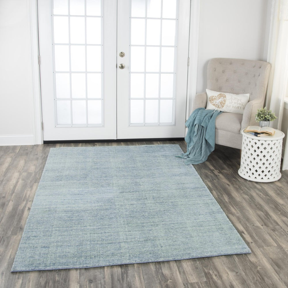 Alora Decor Demure Coastal Blue Hand-Tufted Rug — Luxurious 60% Viscose/40% Wool Plush Texture For Homes 5' x 8' DEMDE1007AA000508