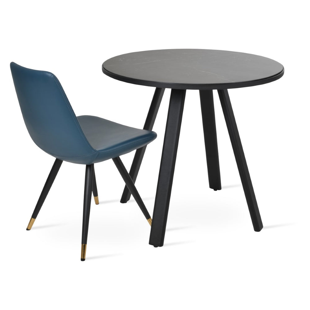 Soho Concept Denver Dining Table - 32" Ceramic Top, Customizable Bases In Black, Walnut & Brass Finish Options Black  Soho-concept-dining-chair-13703