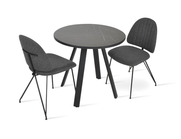 Soho Concept Denver Dining Table - 32" Ceramic Top, Customizable Bases In Black, Walnut & Brass Finish Options Black  Soho-concept-dining-chair-13702