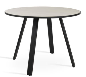 Soho Concept Denver Dining Table - 40" Ceramic & Glass Top, Customizable Black, Walnut, Brass Finishes, 30" High Black,White  Soho-concept-dining-chair-13706