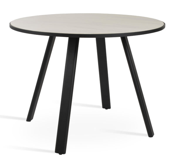 Soho Concept Denver Dining Table - 40" Ceramic & Glass Top, Customizable Black, Walnut, Brass Finishes, 30" High Black,White  Soho-concept-dining-chair-13706
