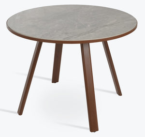 Soho Concept Denver Dining Table - 40" Ceramic & Glass Top, Customizable Black, Walnut, Brass Finishes, 30" High Brass,Grey  Soho-concept-dining-chair-13708