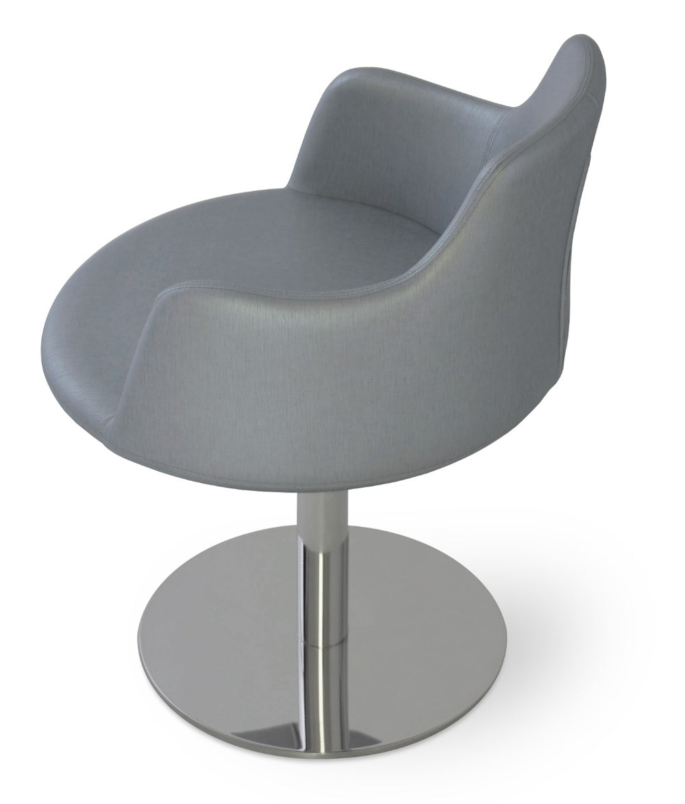 Soho Concept Dervish Round Swivel Armchair Dining Chair - Luxurious Boucle, Velvet & Nubuck Fabrics, 10-year Guarantee   Soho-concept-dining-chair-02594