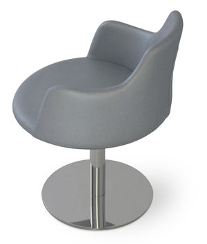 Soho Concept Dervish Round Swivel Armchair Dining Chair - Luxurious Boucle, Velvet & Nubuck Fabrics, 10-year Guarantee   Soho-concept-dining-chair-02594