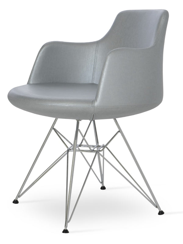 Soho Concept Dervish Tower Armchair - Premium Camira Era Fabrics, 10-year Guarantee, Stylish Chrome & Velvet Options Chrome  Soho-concept-dining-chair-02596