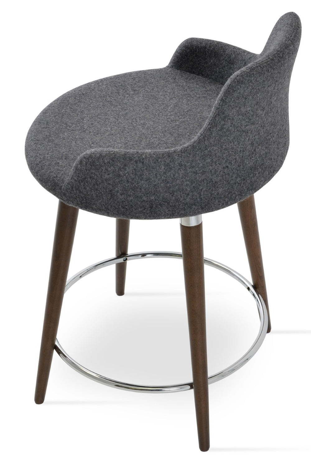 Soho Concept Dervish Premium Wood Barstools In Dark Grey Camira Wool - Stylish, Durable With 10-year Guarantee! Walnut,Dark Grey  Soho-concept-dining-chair-07992