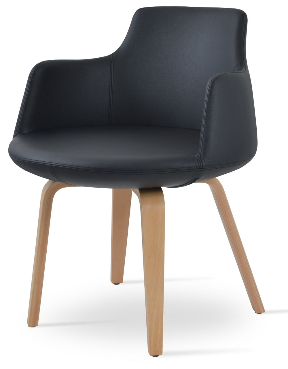 Soho Concept Dervish Plywood Armchair Dining Chair - Stylish Leatherette, Soft Walnut Finish, 2-year Guarantee! Black,Natural  Soho-concept-dining-chair-02612